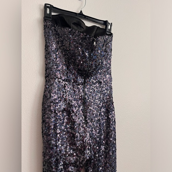 French Connection Lunar Sparkle Jumpsuit sequin size 4 small New Years flare leg - Picture 6 of 12